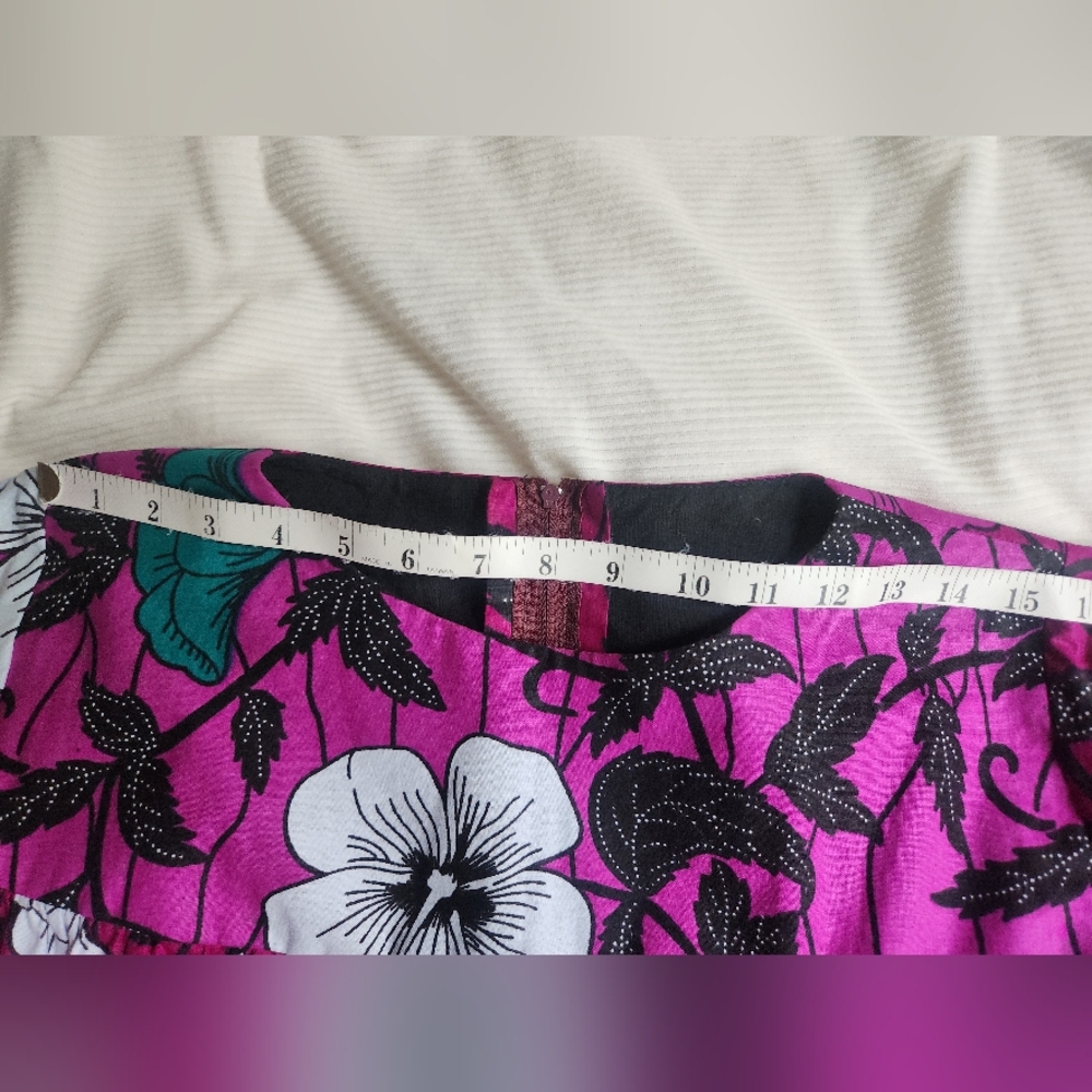 Voluminous Hibiscus Flowers Prints Cotton Tiered Dress Floral Purple Sz 6/8 NWOT - Picture 15 of 16